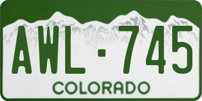 CO license plate AWL745