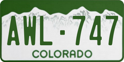 CO license plate AWL747