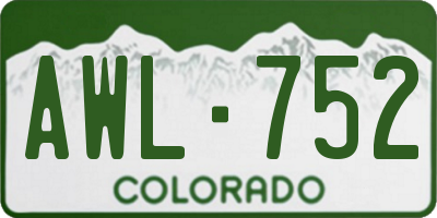 CO license plate AWL752