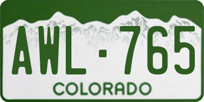 CO license plate AWL765