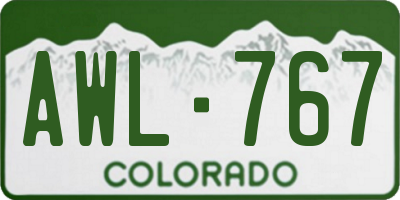 CO license plate AWL767
