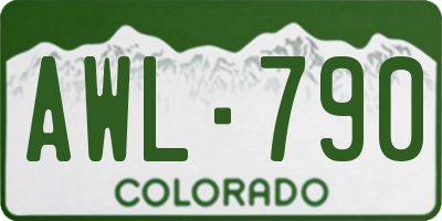 CO license plate AWL790