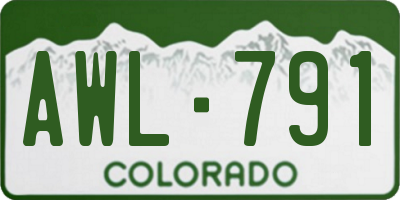 CO license plate AWL791
