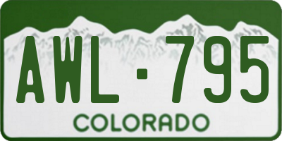 CO license plate AWL795