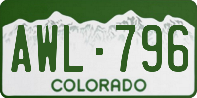 CO license plate AWL796