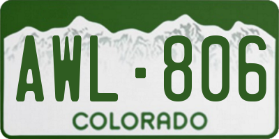 CO license plate AWL806