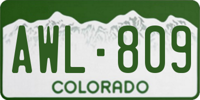 CO license plate AWL809