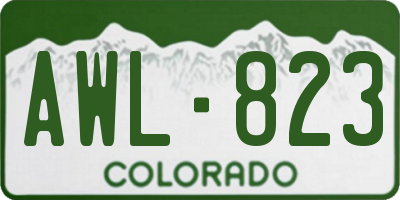CO license plate AWL823