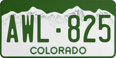 CO license plate AWL825