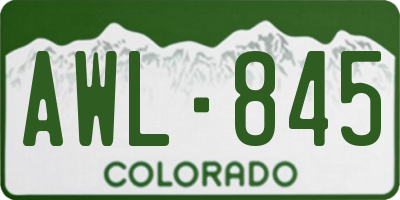CO license plate AWL845