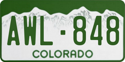 CO license plate AWL848