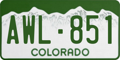 CO license plate AWL851