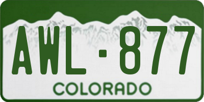 CO license plate AWL877