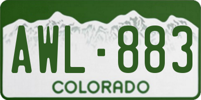CO license plate AWL883