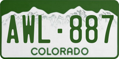 CO license plate AWL887