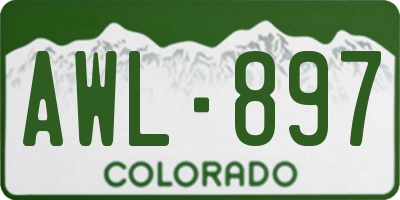 CO license plate AWL897