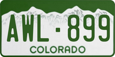 CO license plate AWL899