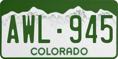 CO license plate AWL945