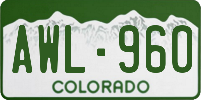 CO license plate AWL960