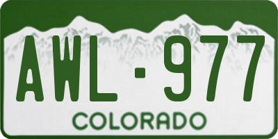 CO license plate AWL977