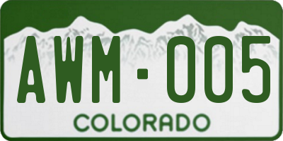 CO license plate AWM005