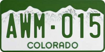 CO license plate AWM015
