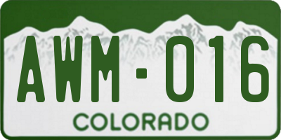 CO license plate AWM016
