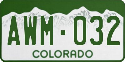 CO license plate AWM032