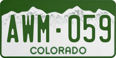 CO license plate AWM059