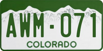 CO license plate AWM071
