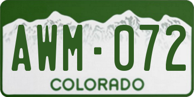 CO license plate AWM072