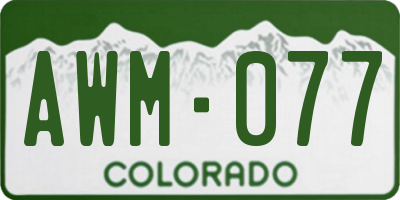 CO license plate AWM077