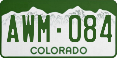 CO license plate AWM084