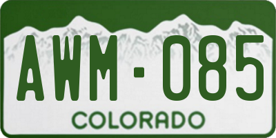 CO license plate AWM085