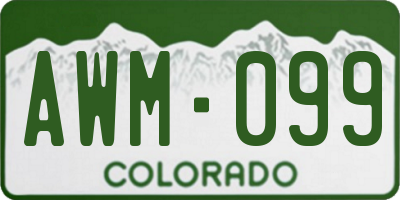 CO license plate AWM099