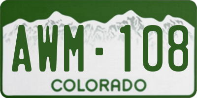 CO license plate AWM108