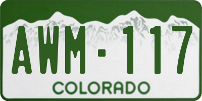 CO license plate AWM117