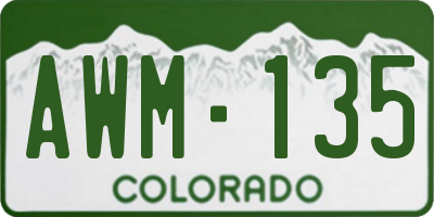 CO license plate AWM135