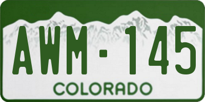 CO license plate AWM145