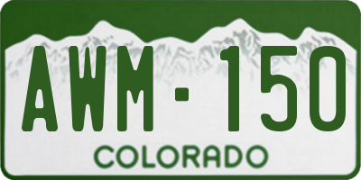 CO license plate AWM150