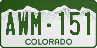 CO license plate AWM151