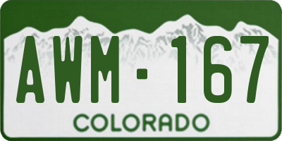 CO license plate AWM167
