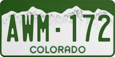 CO license plate AWM172