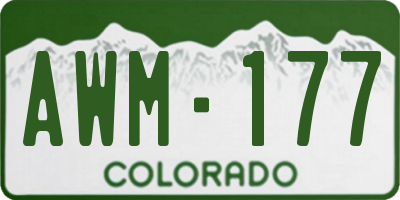 CO license plate AWM177