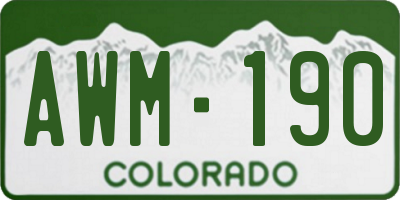 CO license plate AWM190