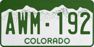CO license plate AWM192