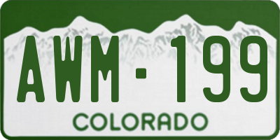CO license plate AWM199