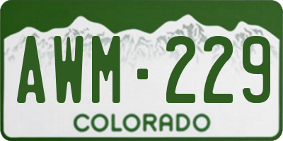 CO license plate AWM229