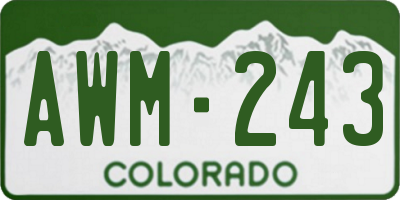CO license plate AWM243