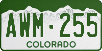 CO license plate AWM255